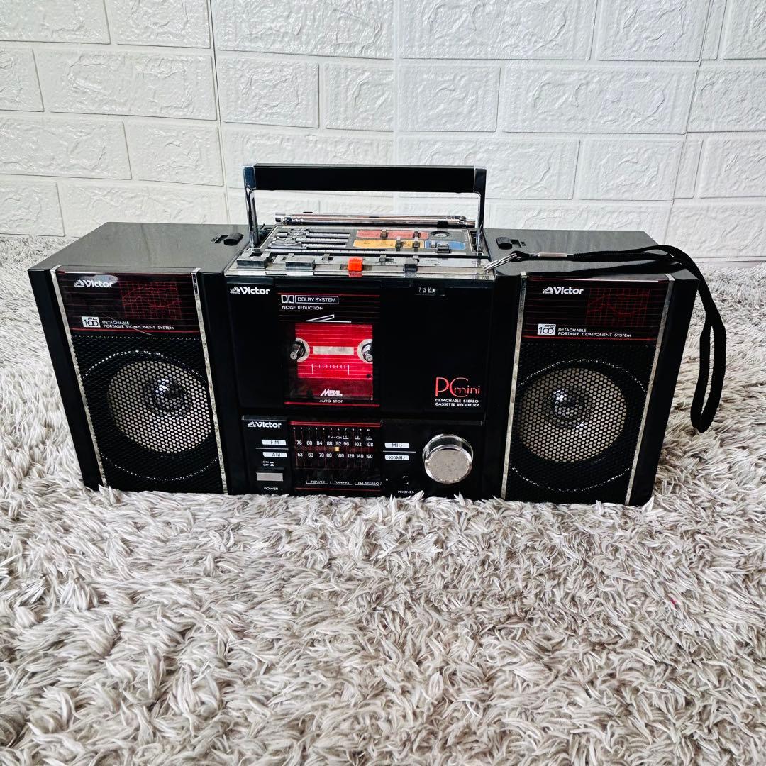 ビクター PC mini PC-R100 ラジカセ カセットデッキ ビンテージ - メルカリ