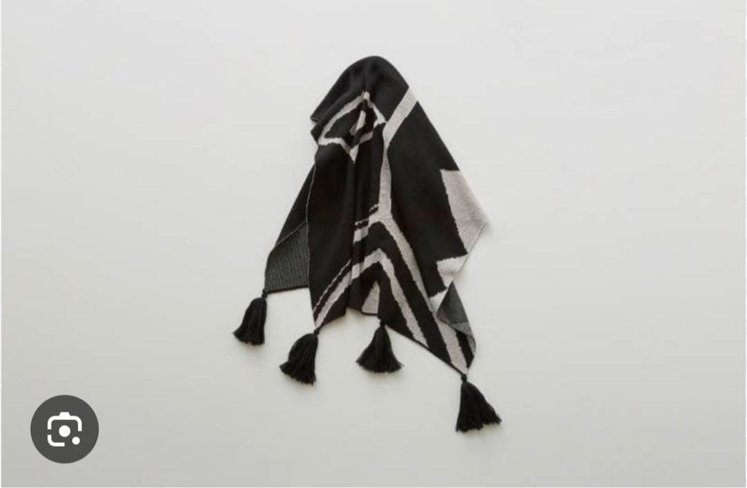 新品 幾何学模様 タッセル付き スカーフ エルフィンフォルク マフラー