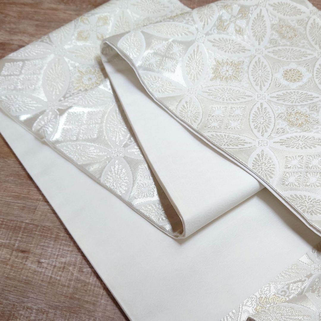 袋帯 七宝 白銀 金糸 リーズナブル 六通 お仕立て込み - メルカリ