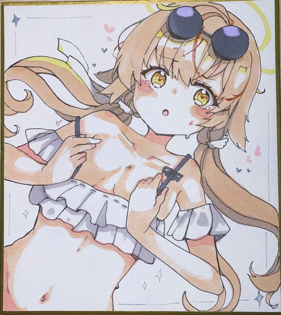 R*N様 ブルアカ 水着ヒフミ ファンアート 色紙