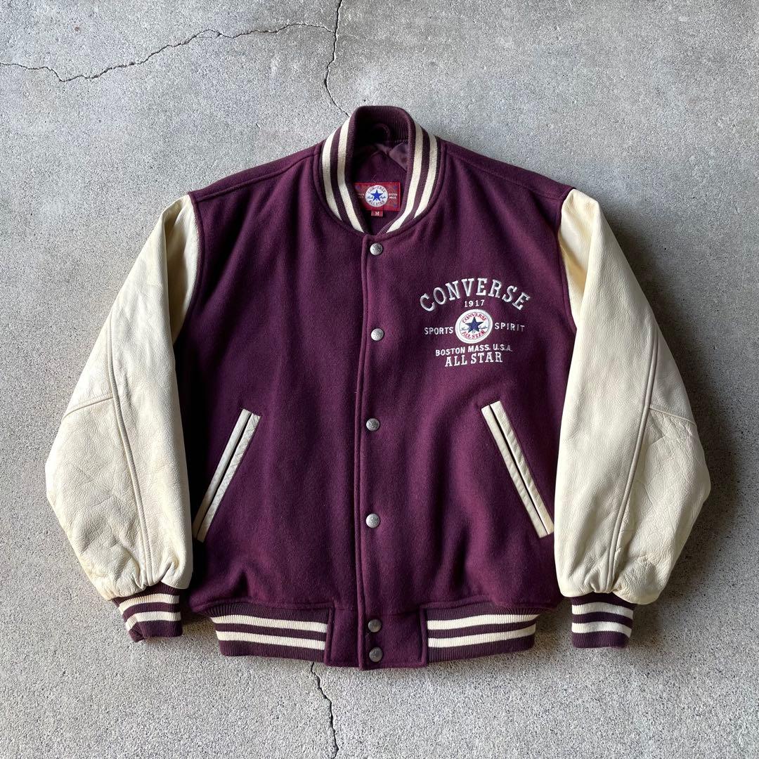 CONVERSE ALL STAR 袖レザー スタジャン ワインレッド y2k