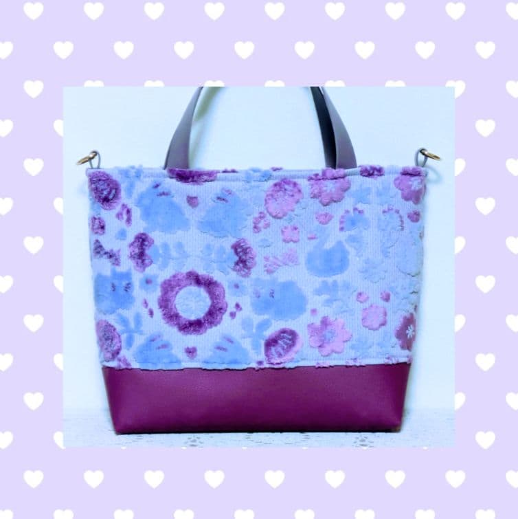 特別価格】 ✿ジョリーフルール✿ ♡両面もふもふ＆合皮のトートバッグ