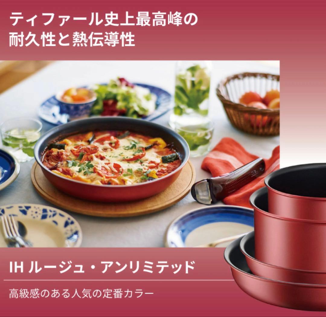 ティファール ソースパン16cm×3 20cm×6 22cm蓋 ルージュIHガス - 調理