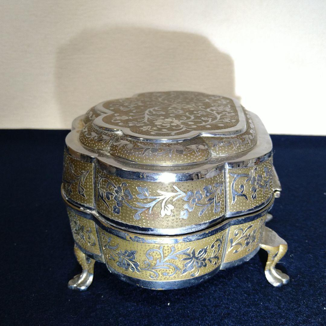 ふくちゃん様専用A967 インド銀製品 彫金 オルゴール稼働 宝石箱 小物