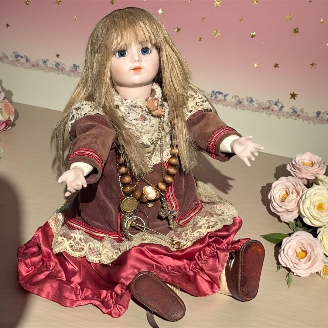 焼きみかん様専用 ビスクドール ブリュ ジュン ローズレッドドレス