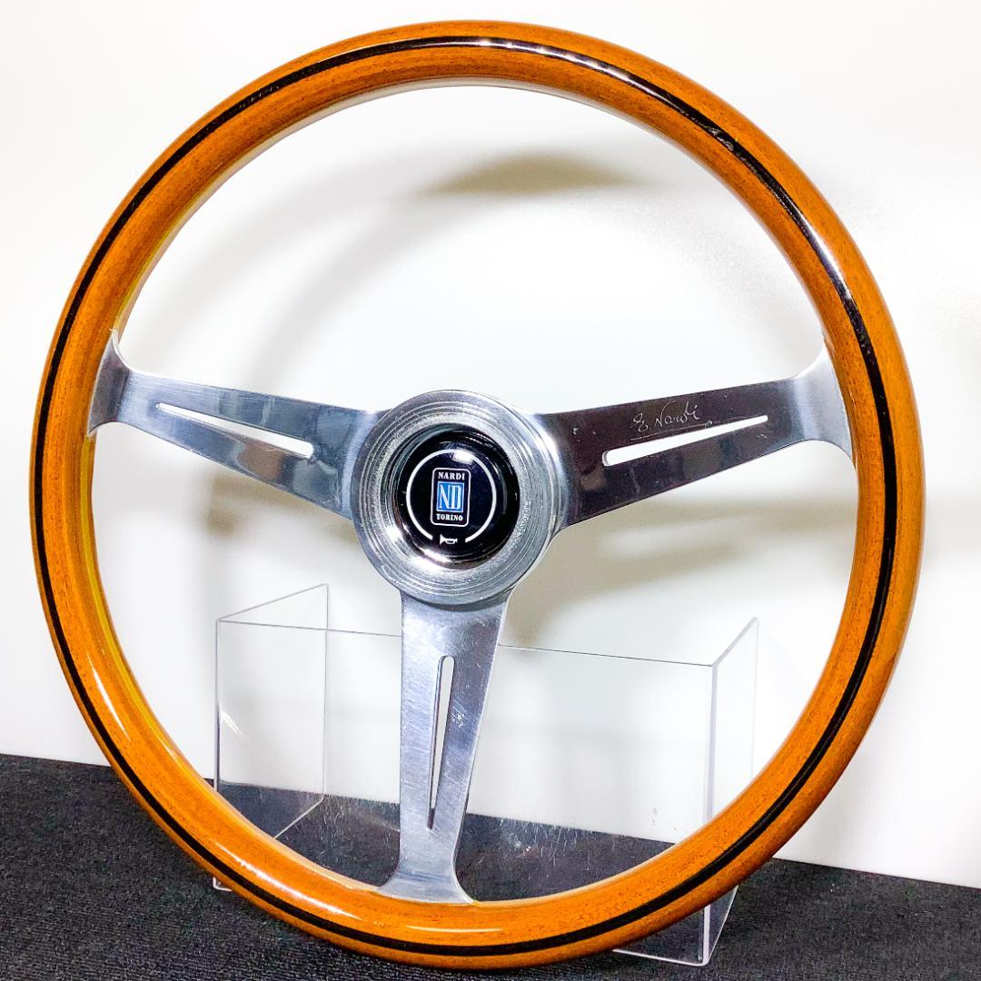 美品 ナルディ クラシック ウッドステアリング ポリッシュスポーク 36.5φ