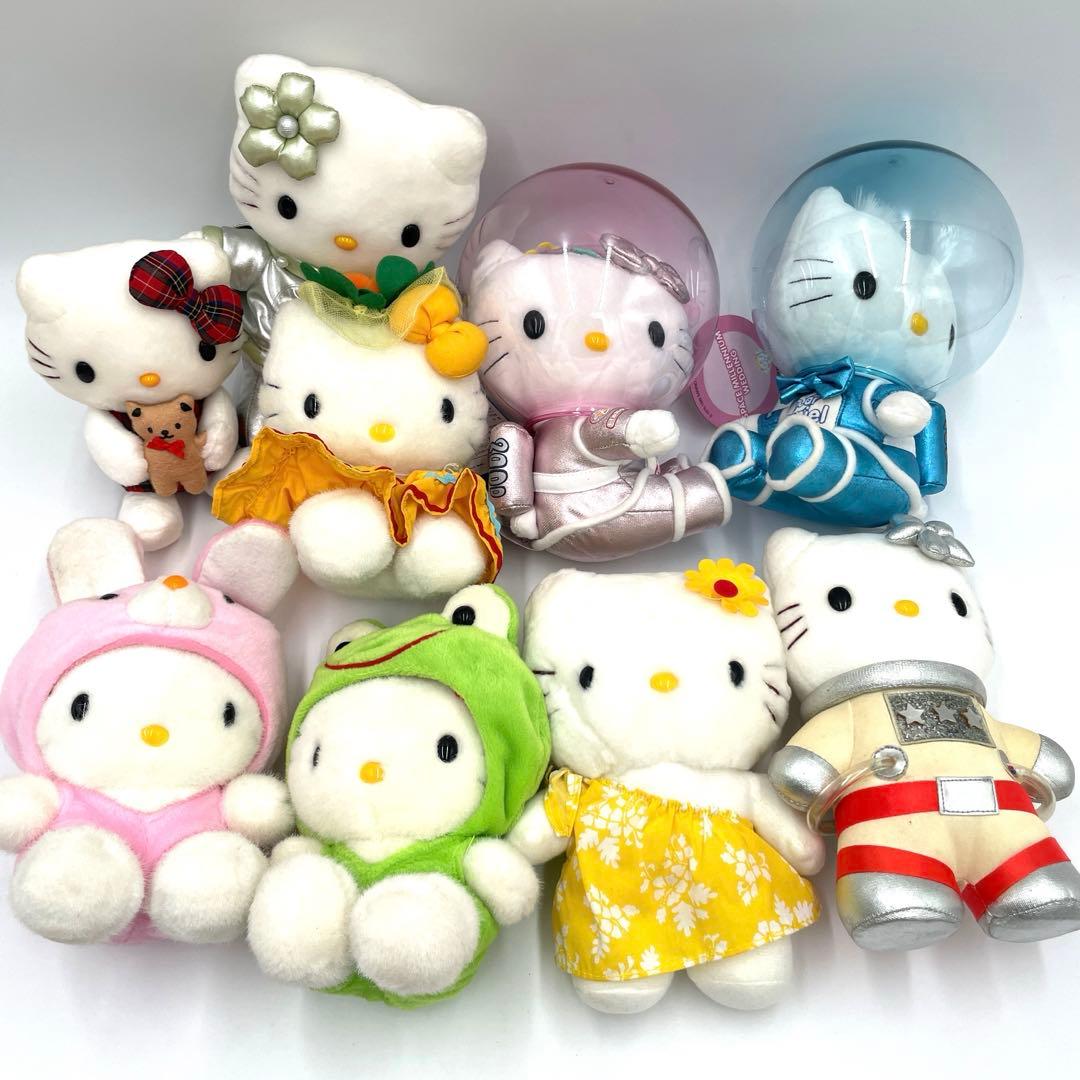 希少　レア　当時物　ハローキティ ぬいぐるみ 9体セット　レトロ　まとめ売り 希少 レア 当時物 ハローキティ ぬいぐるみ 9体セット レトロ まとめ