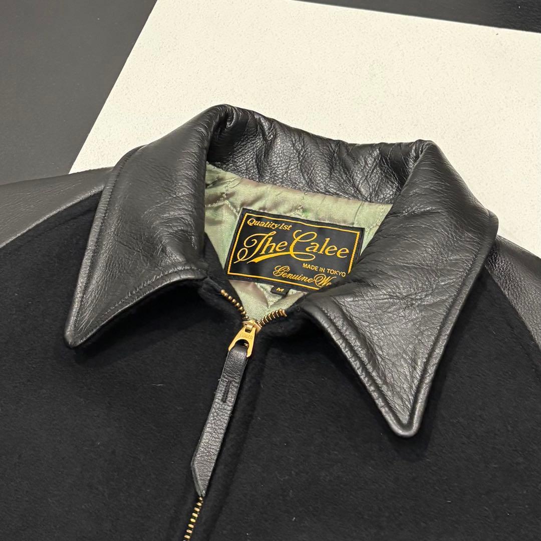 極美品 キャリー レザー メルトン ウール スポーツジャケット