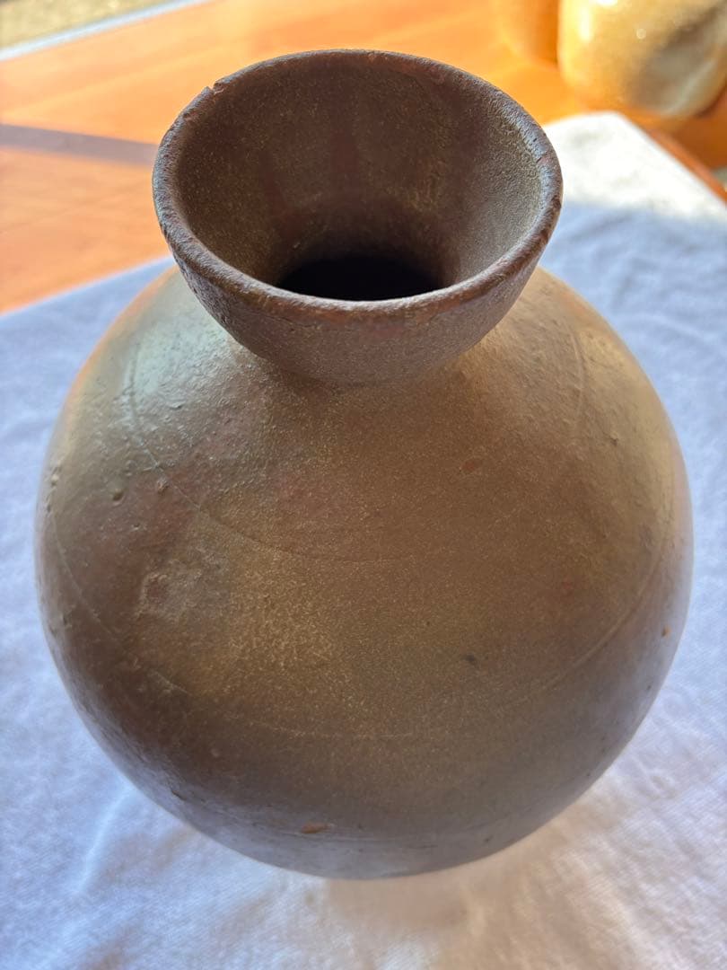 備前焼 大型徳利 無釉焼き締め 骨董品 アンティーク置物