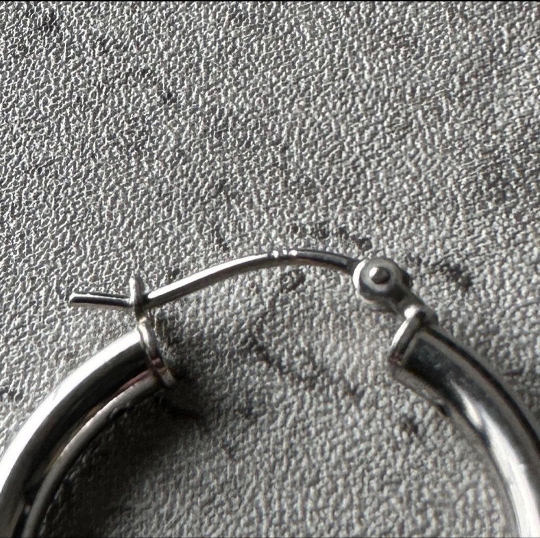 イタリア製 ヴィンテージ フープピアス シルバー925 両耳 - メルカリ