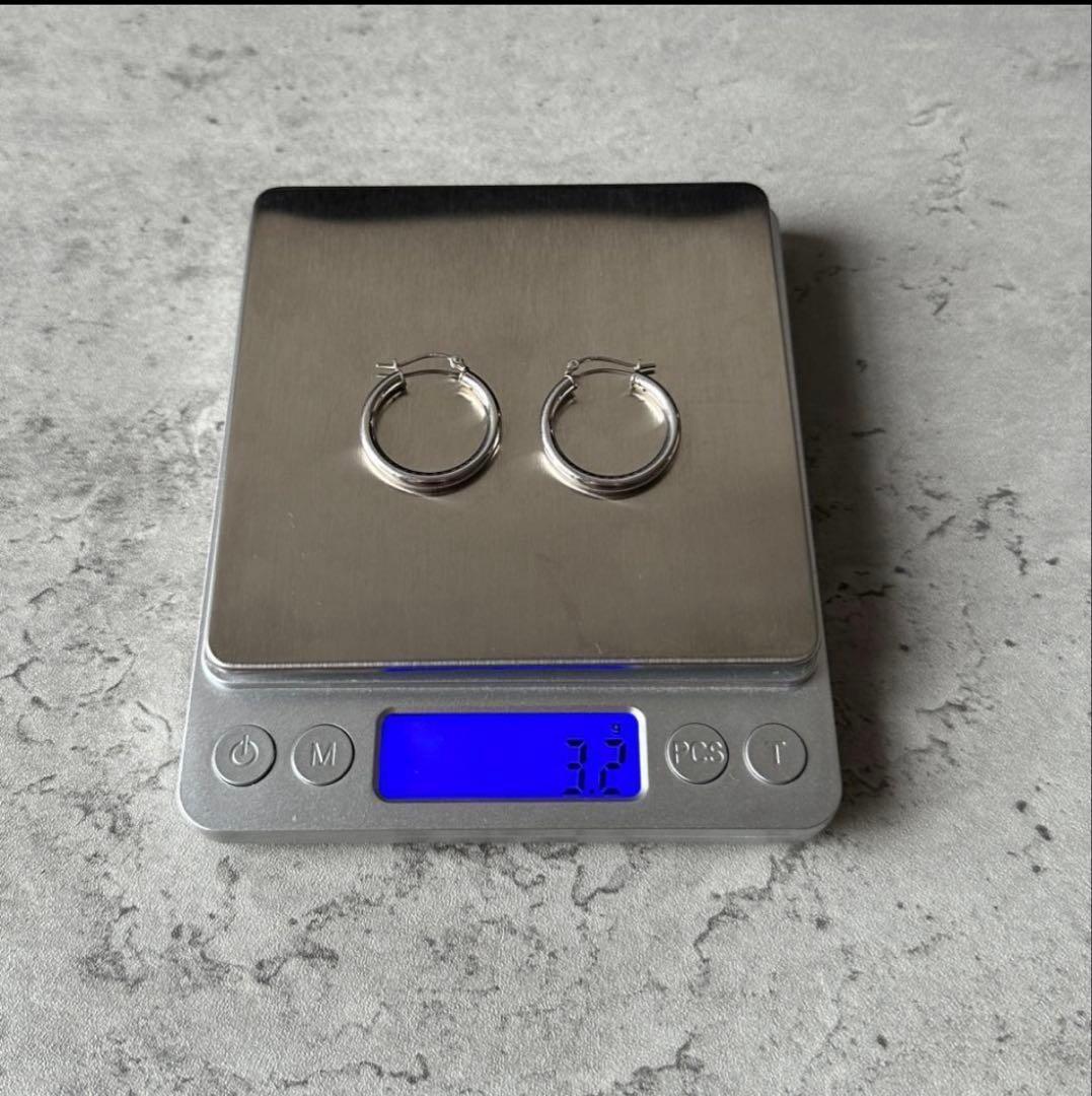 イタリア製 ヴィンテージ フープピアス シルバー925 両耳 - メルカリ