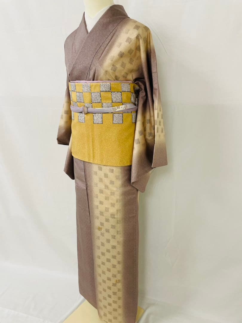 お見分け済　　佐野一生　染大島紬創作訪問着と袋帯セット