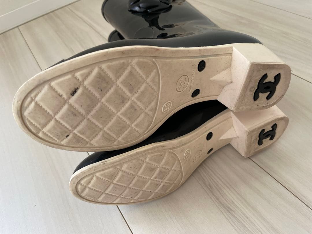 シャネル カメリアレインブーツ サイズ35（22.5cm）