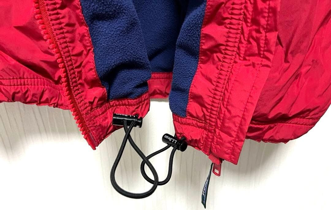 美品　L.L.Bean エルエルビーン ナイロンジャケット 裏フリース レッドL