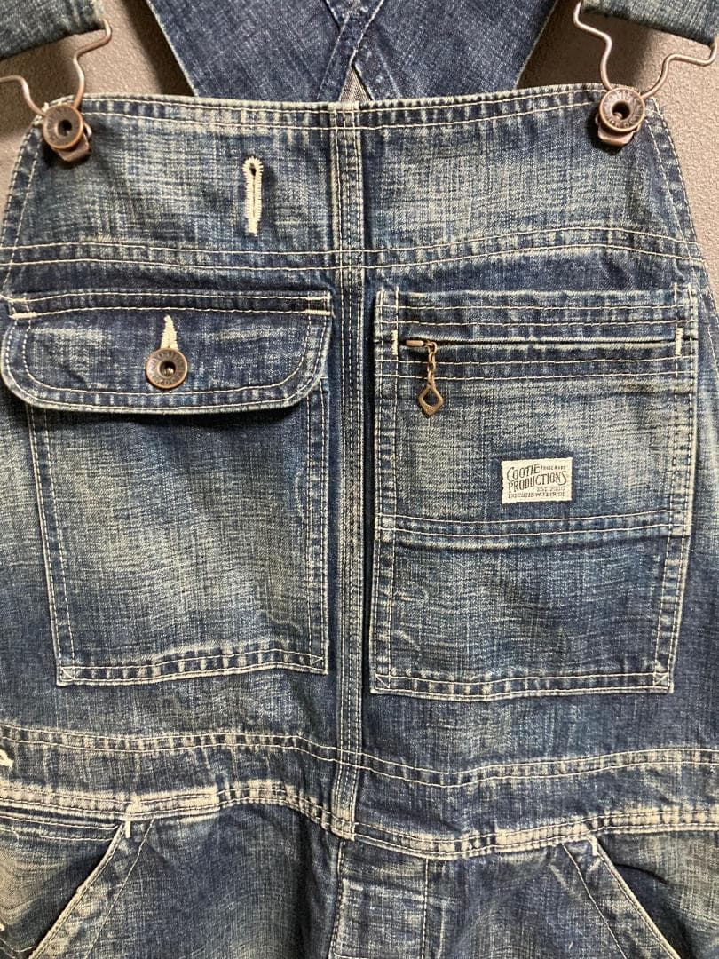 COOTIE PRODUCTIONS 加工 デニム オーバーオール つなぎ 34