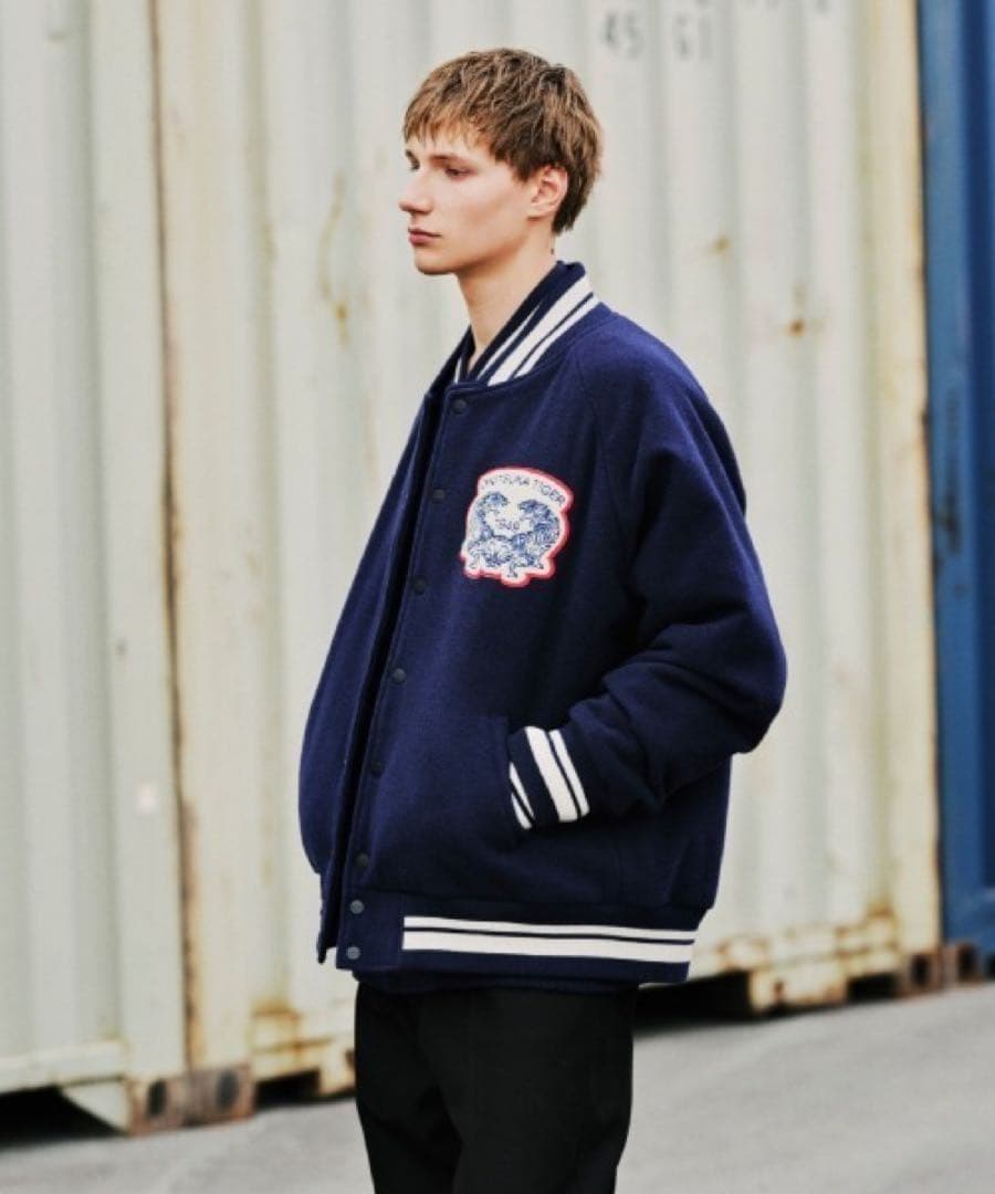 定価5.4万円】極美品 オニツカタイガー スタジャン ネイビー×ホワイト