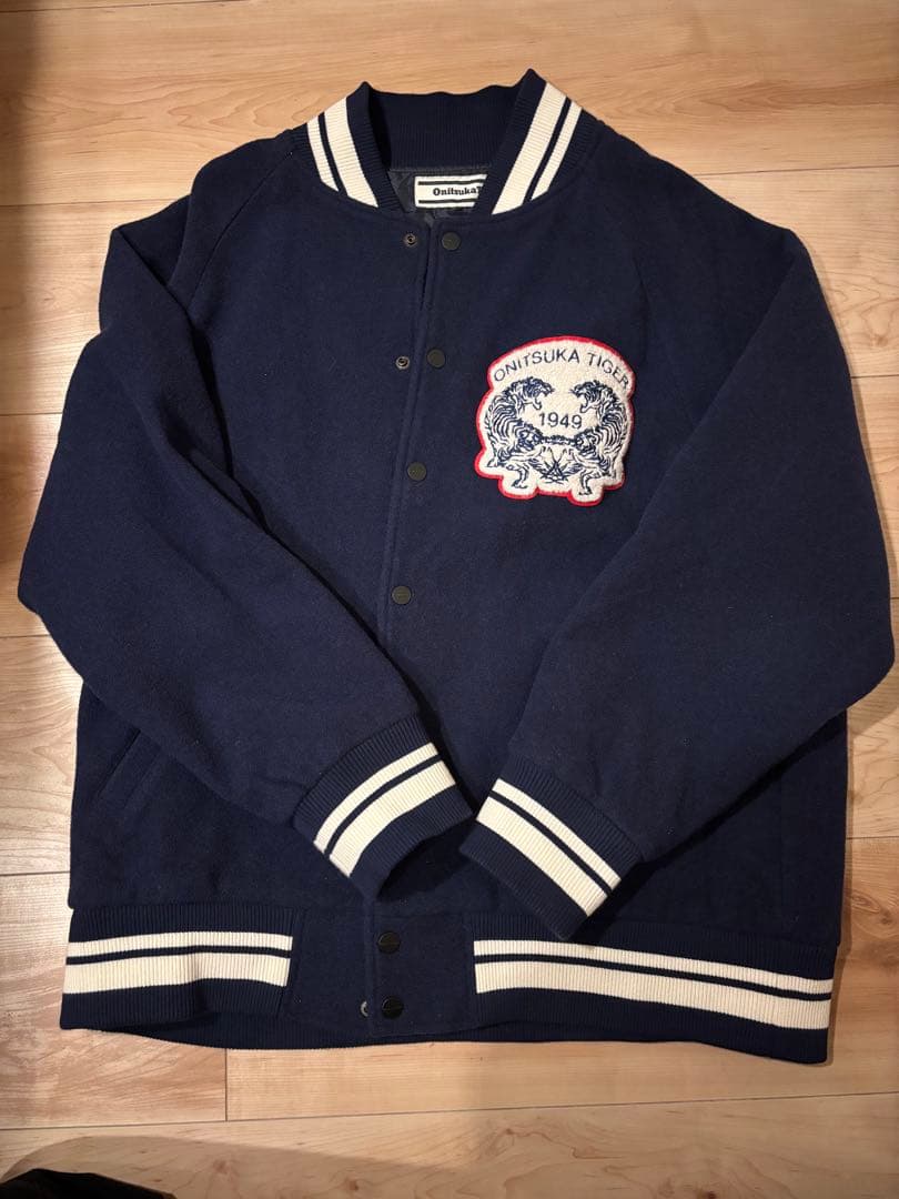 定価5.4万円】極美品 オニツカタイガー スタジャン ネイビー×ホワイト