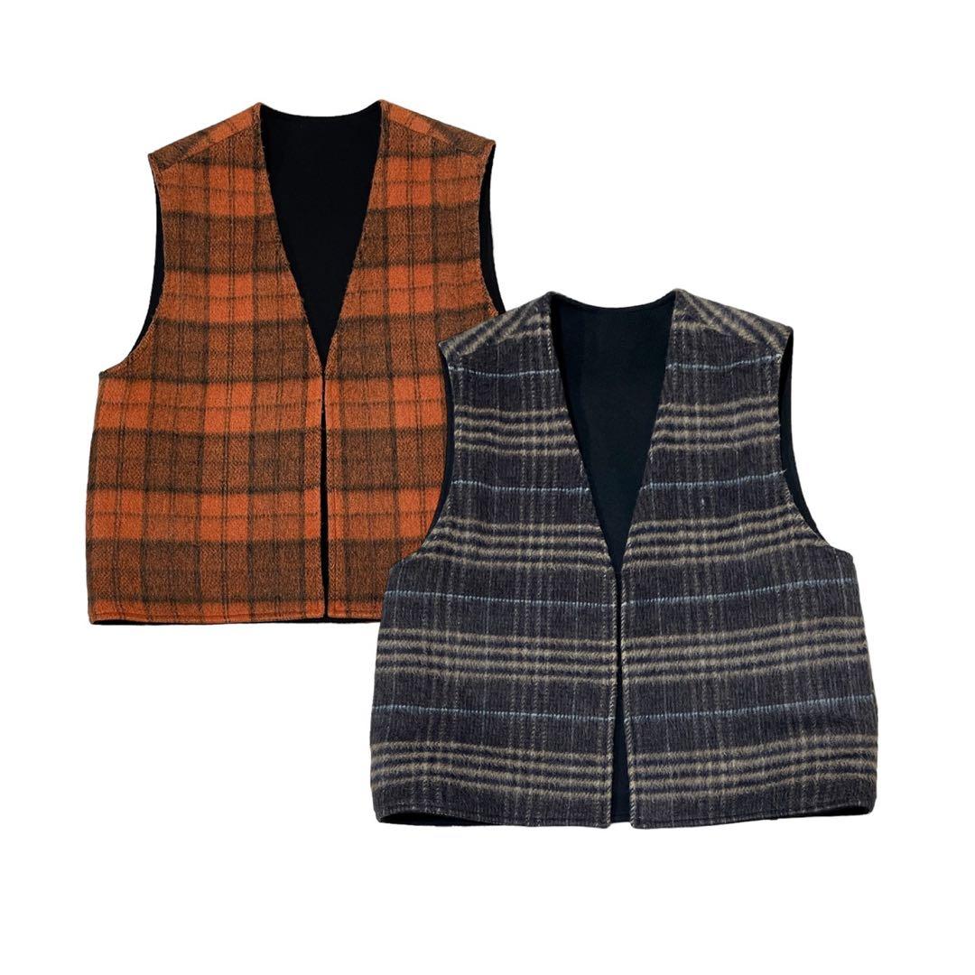 完売品】AMBERGLEAM リバーシブルウールベスト - メルカリ