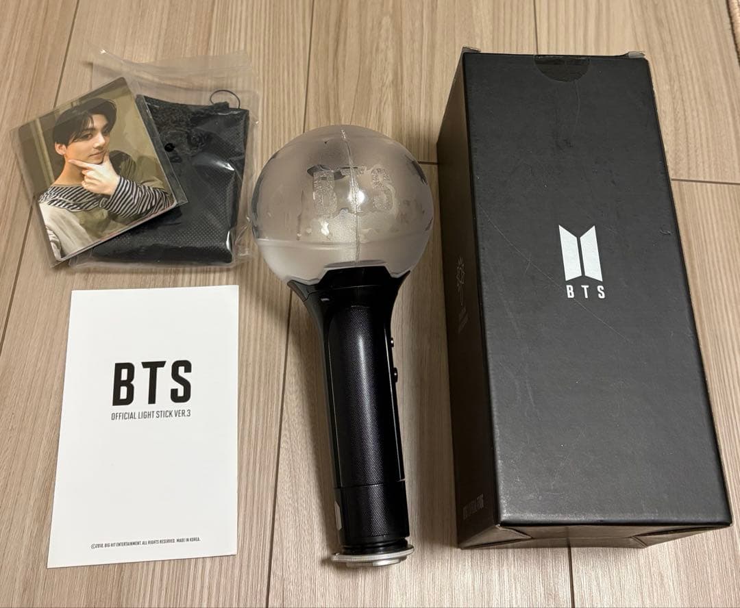 BTS Official Light Stick Ver. 3 アミボム 公式 BTS ARMY Bomb Ver 3 Official Light Stick with Box photo card set 7