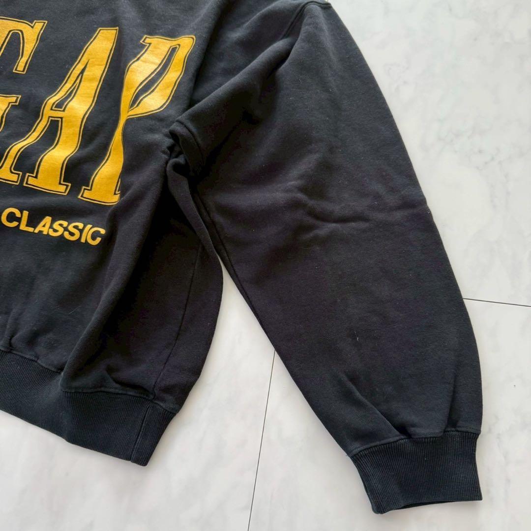 希少80s～90s【OLD GAP】スウェット・デカロゴ ◇黒・L・旧タグ 韓国
