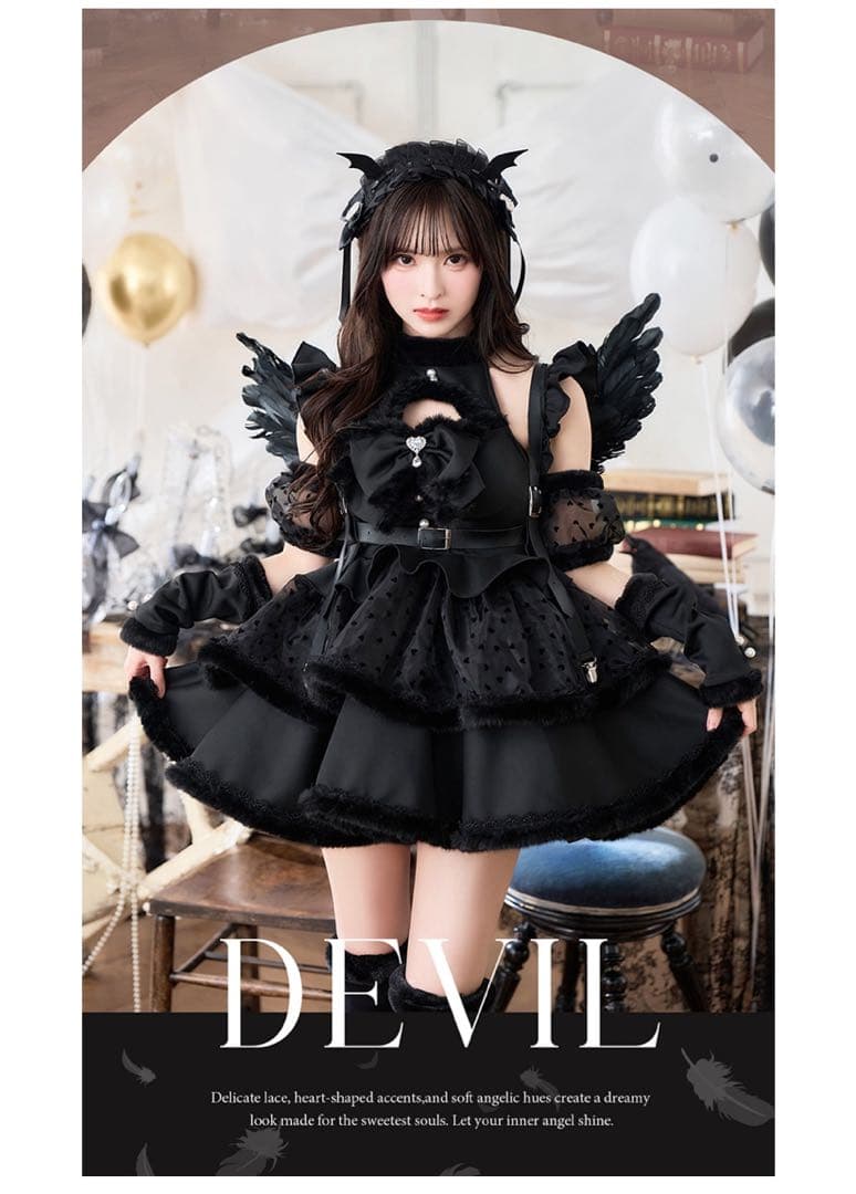 Malymoon マリームーン エンジェル＆デビル ホイップリボンドレス