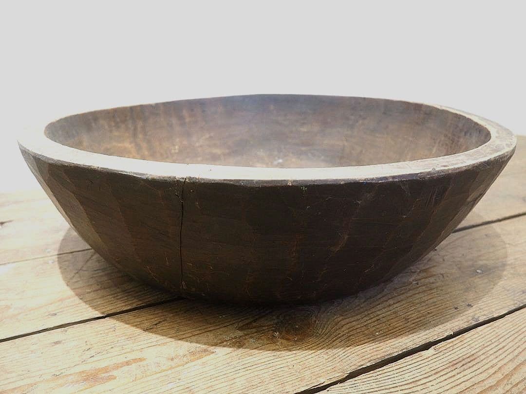 1349 W62cm レトロなこね鉢 捏ね鉢 蕎麦打ち うどん 古道具 木皿