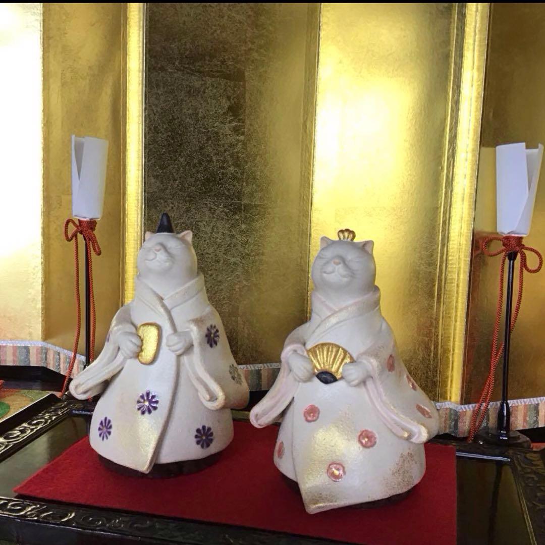 猫のお雛様　ねこ陶雛【大】立ち雛　♡m(=✧ω✧=)m♡ 猫のお雛様 ねこ陶雛【大】立ち雛 ♡m(=✧ω✧=)m♡ 高さ約18cm - メルカリ