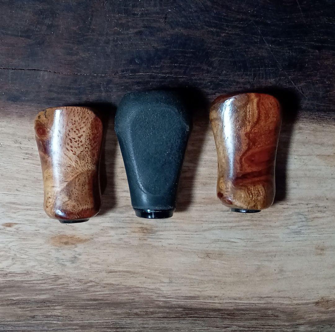 花梨ノブ 紅白 シマノ ダイワ リールノブ ハンドルノブ ダブル ベイト