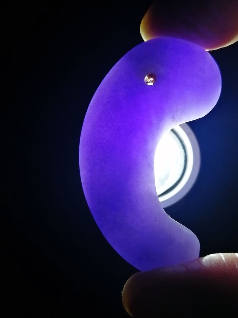 ★【ジャッキー】古墳期　『糸魚川紫翡翠勾玉』5.20cm。超琅玕翡翠。宝石