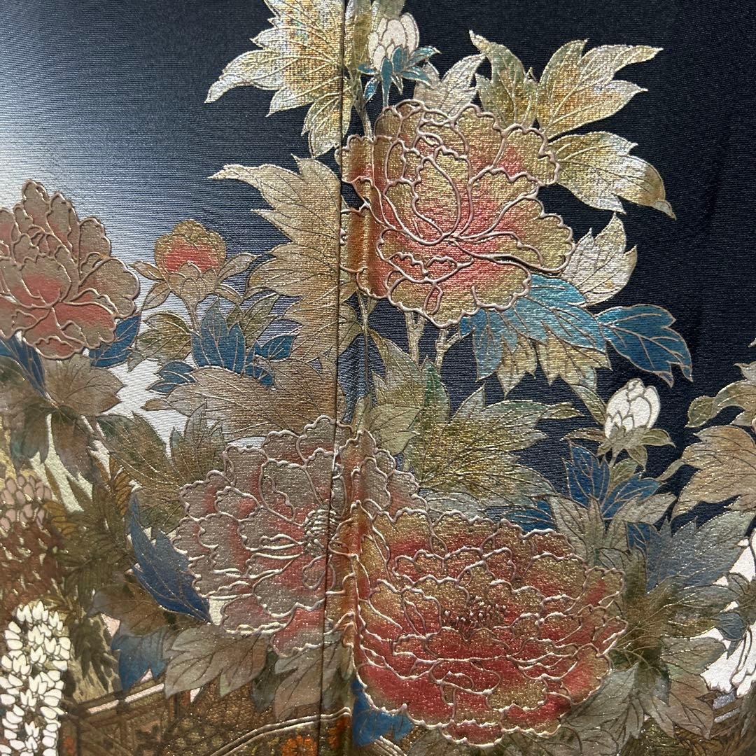 う*こ様 未使用近い 美品 袷 正絹 作家 金箔 黒留袖 フルセット 西陣