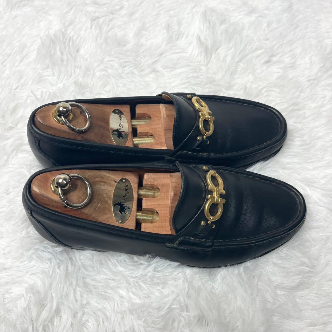 【美品】 フェラガモ ガンチーニ ビットローファー 25.5cm ゴールド 金