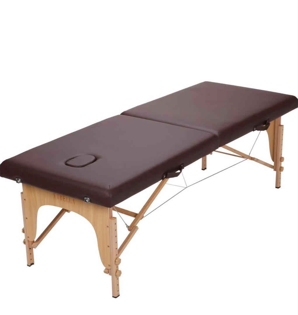 折りたたみベッド ブラウン 185cm x 70cm マッサージベット　ベット 折りたたみベッド ブラウン 185cm x 70cm マッサージベット ベット