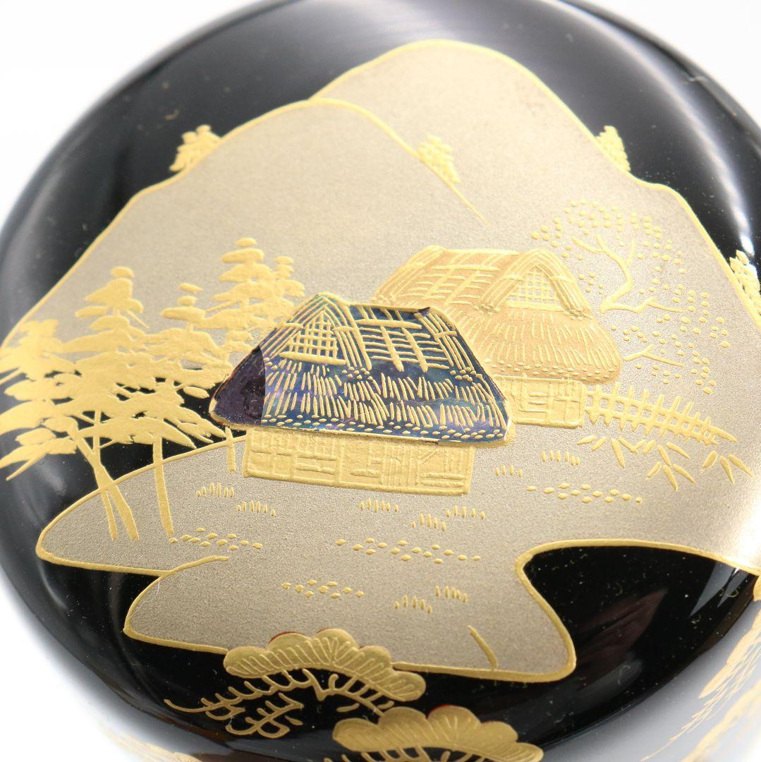 木村表哲作 葛家蒔絵 大棗 螺鈿細工 薄茶器 茶道具 共箱共布 V1045