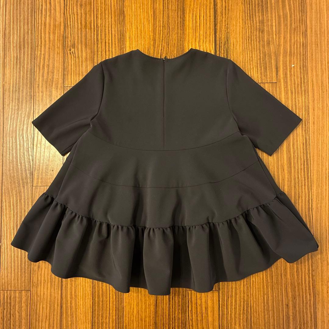 yori ヨリハーフスリーブティアードブラウス ネイビー 半袖 紺 38