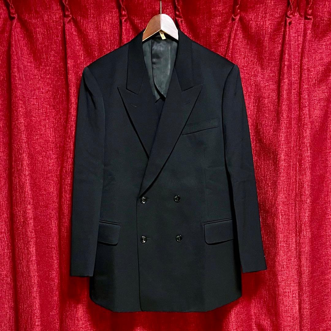 美品 80S ヴィンテージ セットアップ ダブル スーツ 黒 成人式 菅田将