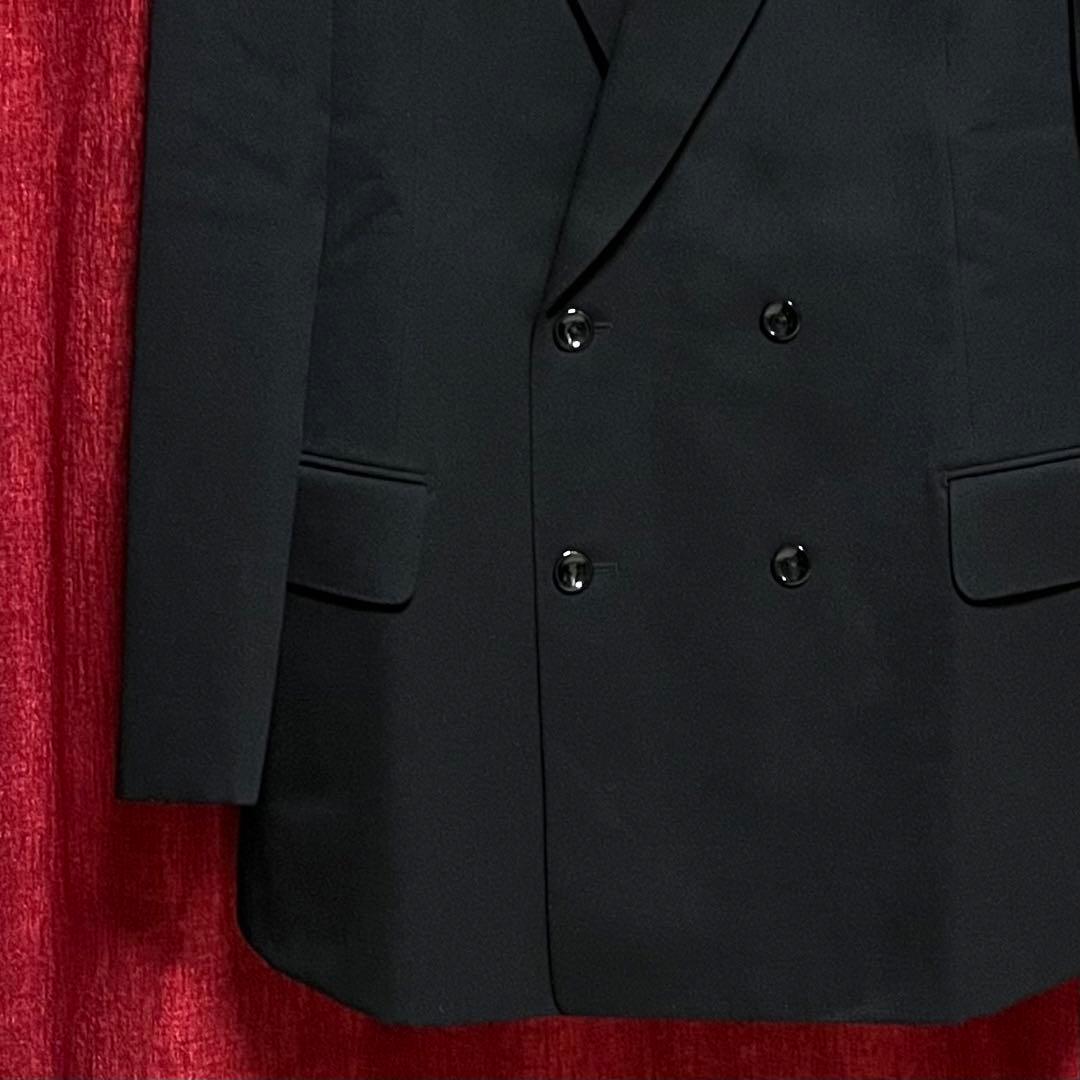 美品 80S ヴィンテージ セットアップ ダブル スーツ 黒 成人式 菅田将
