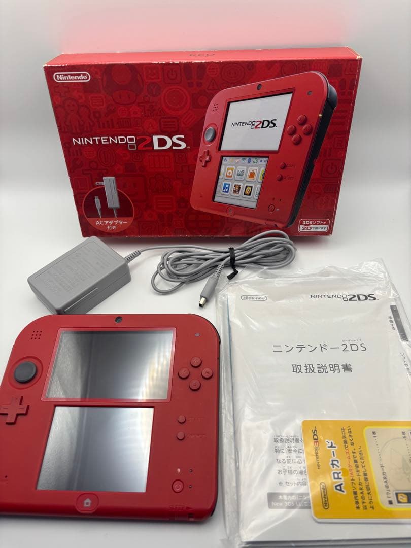 Nintendo 2DS レッド 本体 ACアダプター付き - メルカリ