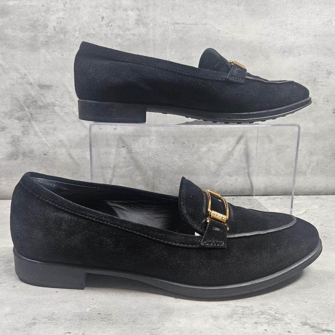 cha.様❣️専用 TOD'S ローファー スエード ブラック 金バックル