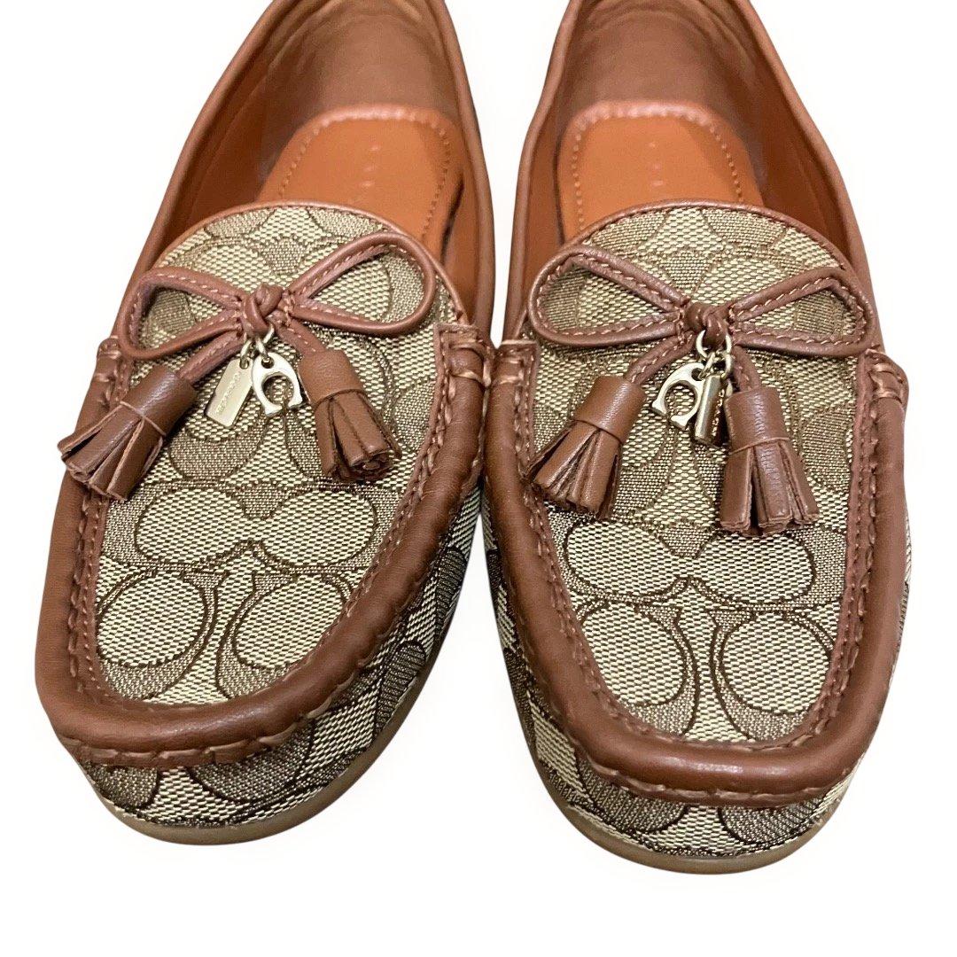 本日限定値引‼️美品‼️箱付❣️COACH モカシン ベージュ/ブラウン