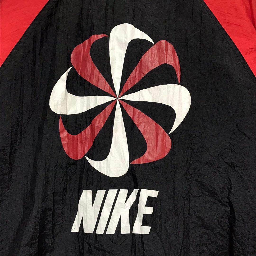 90s NIKE ナイキ ビンテージナイロンジャケット 風車ロゴ マルチカラー