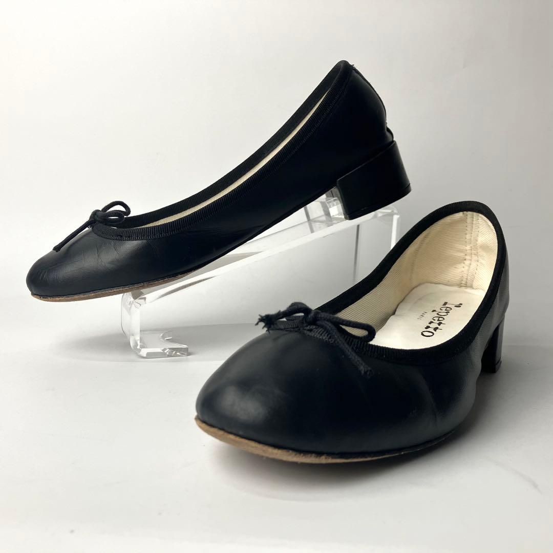 美品】repetto カミーユ リボン バレエシューズ 太ヒール 黒 36 - メルカリ