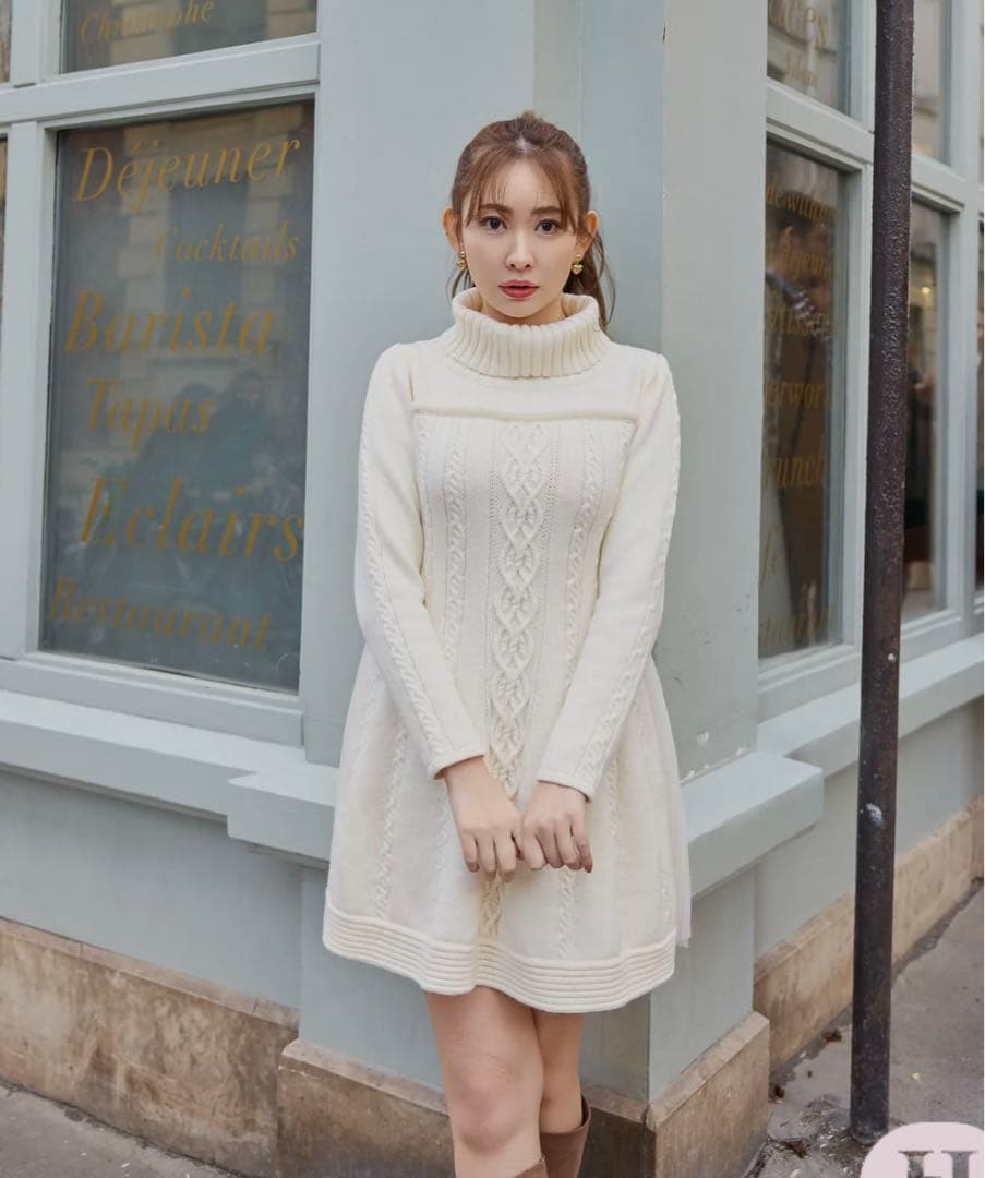Herlipto】新品未使用 Clara Cable Knit Dress - メルカリ
