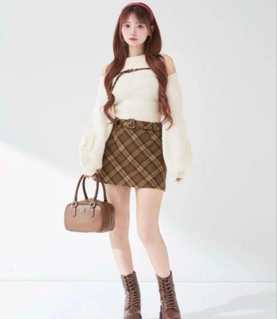 darich ドッキングミドルウエストニットミニワンピース - メルカリ