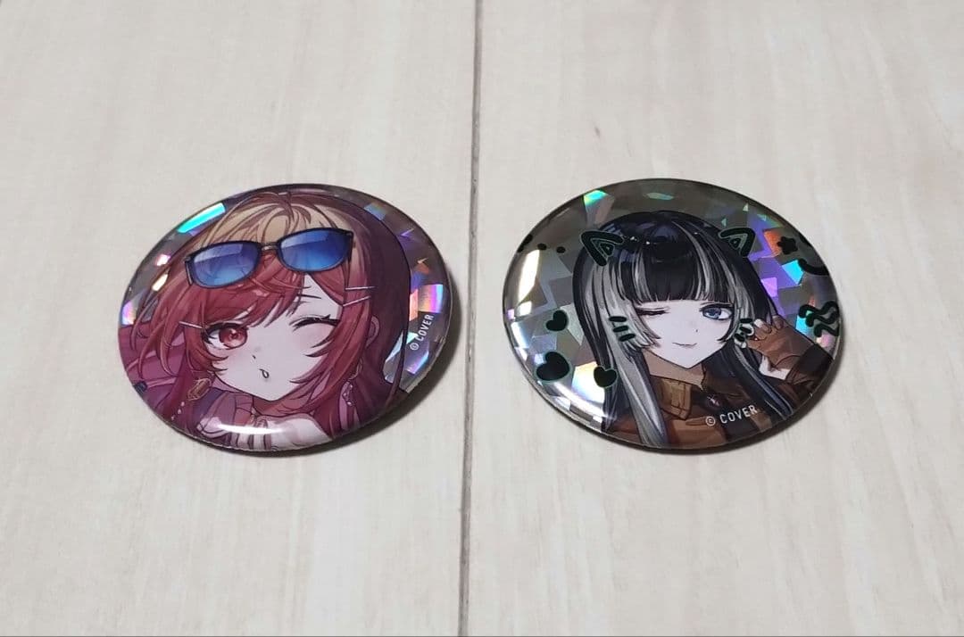 ホロライブ ReGLOSS 2周年 HMV 儒烏風亭らでん 一条莉々華 缶バッジ