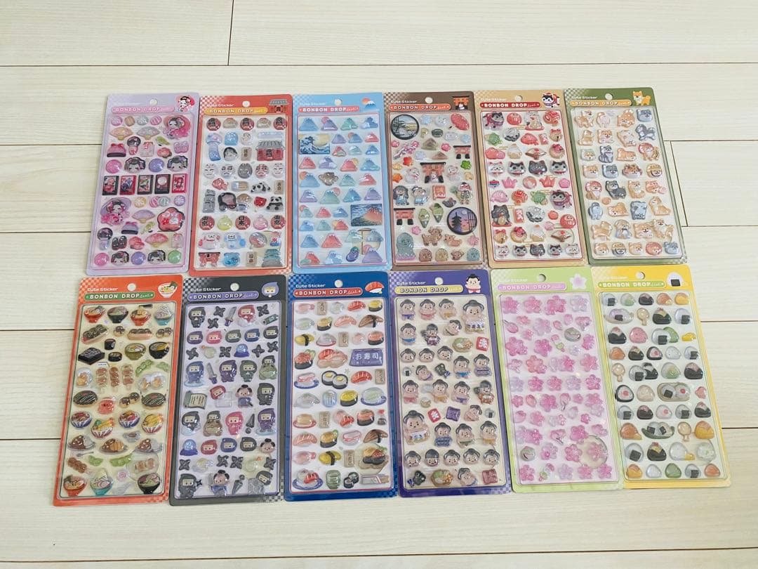 【国内正規品】ボンボンドロップシール　和柄　第一弾　コンプリート　12種セット 正規品】ボンボンドロップシール和柄6枚セット(東京観光＋古都めぐり＋