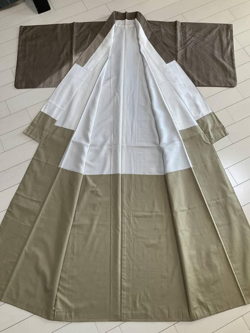 □E3919□美品□正絹□猫柳柄 紬 一つ紋 袷 訪問着□丈168 裄68 - メルカリ