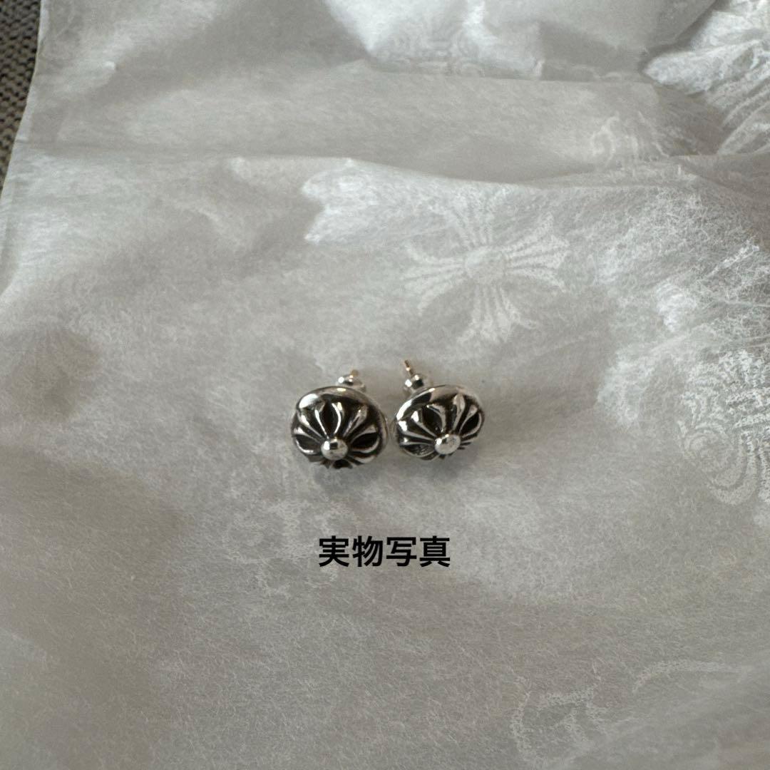 クロムハーツ STUD CRSBLL/クロスボールスタッド シルバーピアス 両耳