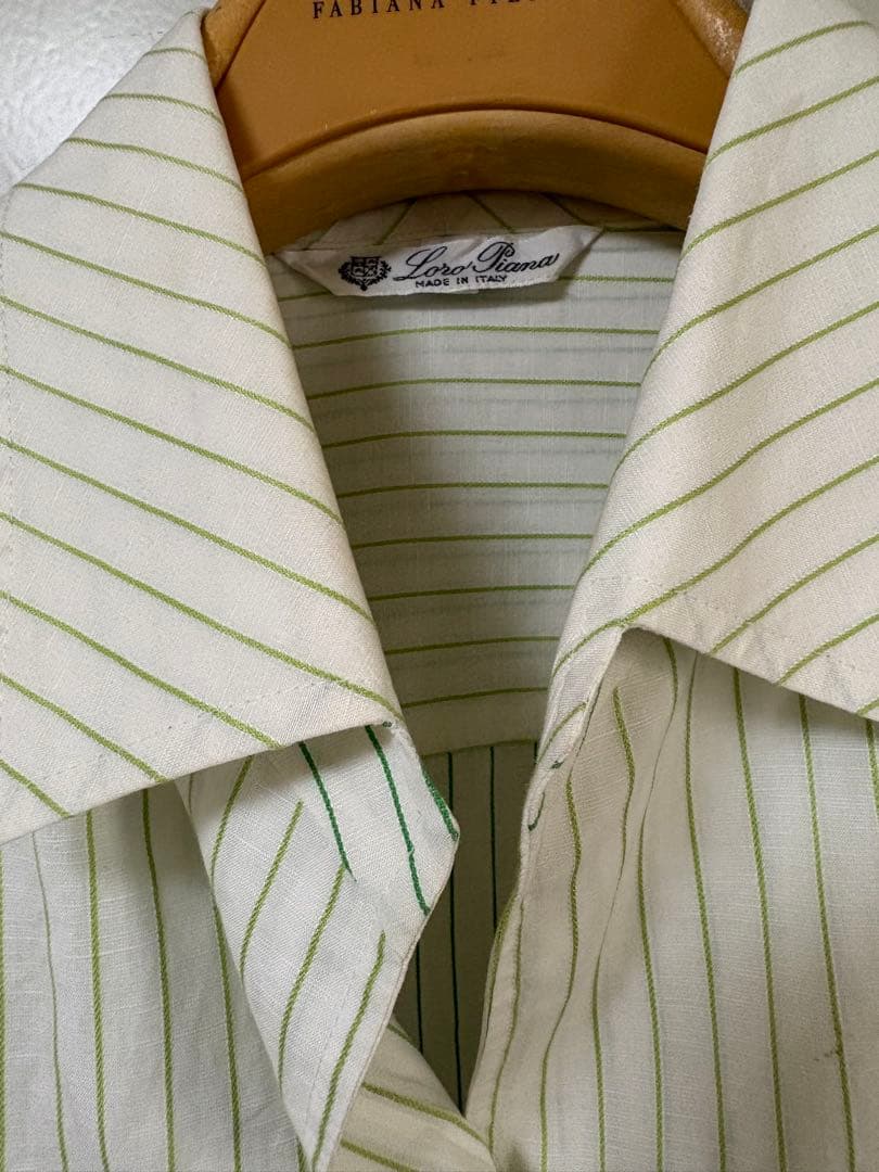 美品 loro piana ロロピアーナ イタリア ストライプシャツブラウス