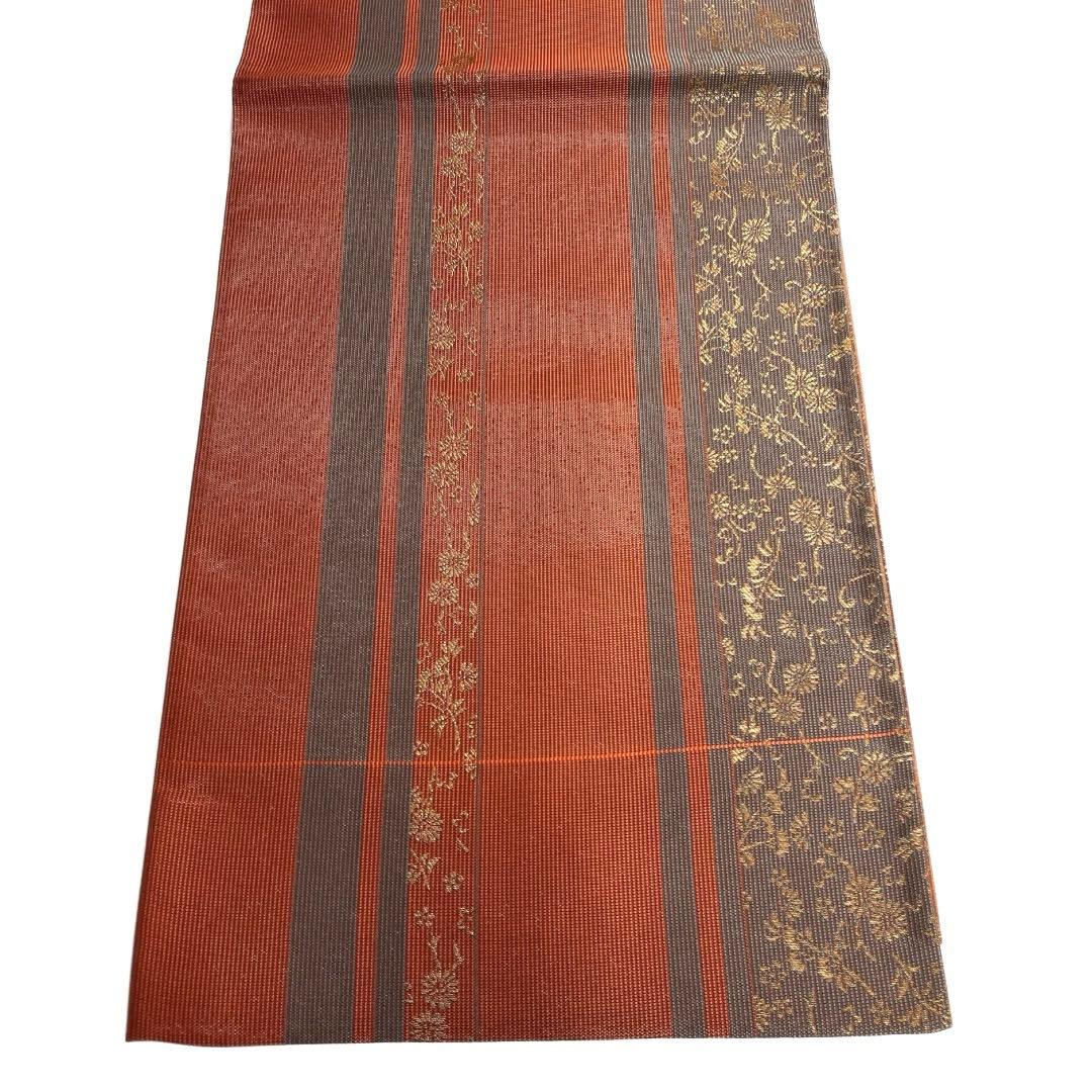 未着用 本場筑前博多織 京袋帯 菊花 縦縞 証紙付き 着物 103b d - メルカリ