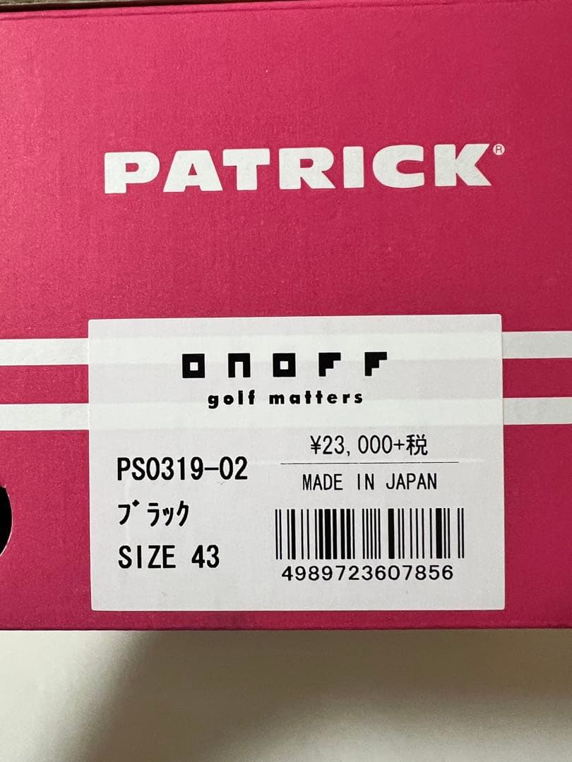 値下げしました！PATRICK×オノフ　ゴルフシューズ　ブラック　27.0cm